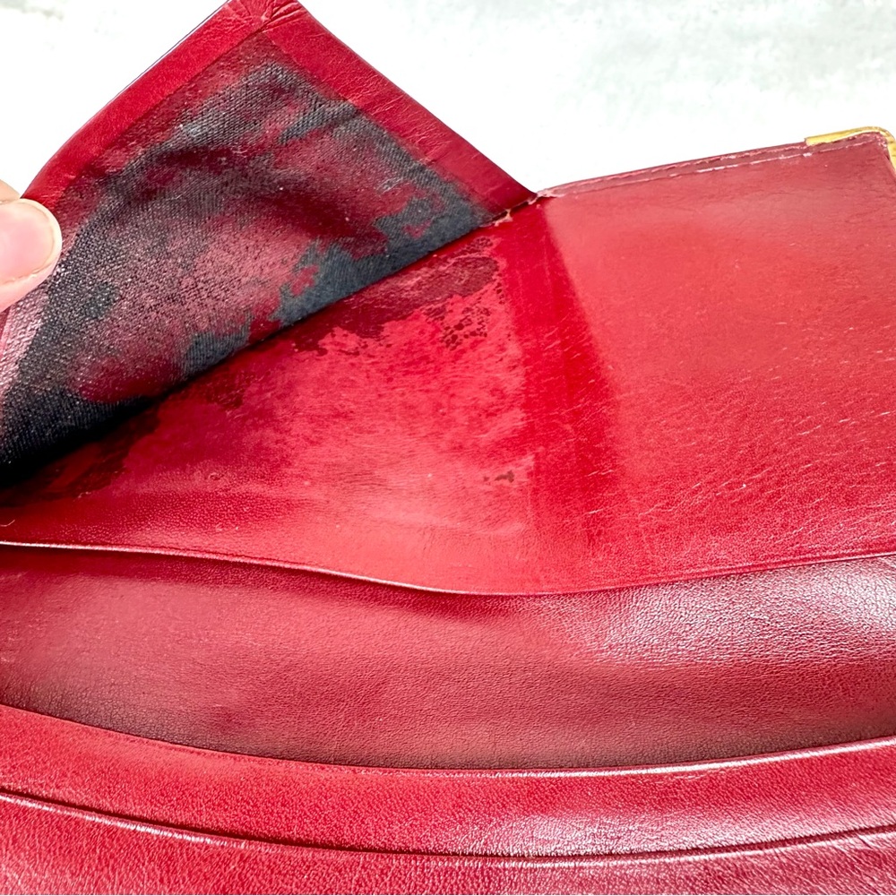 Cartier maroon leather long wallet VINTAGE - Picture 11 of 16